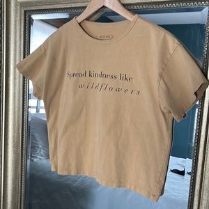 100% organic cotton muted mustard colored crop top